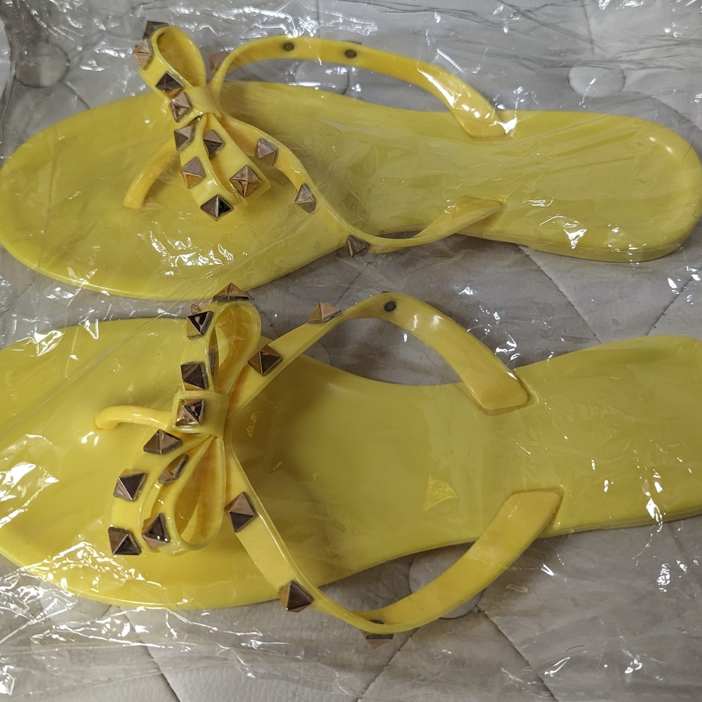 Yellow Studded Women's Sandals